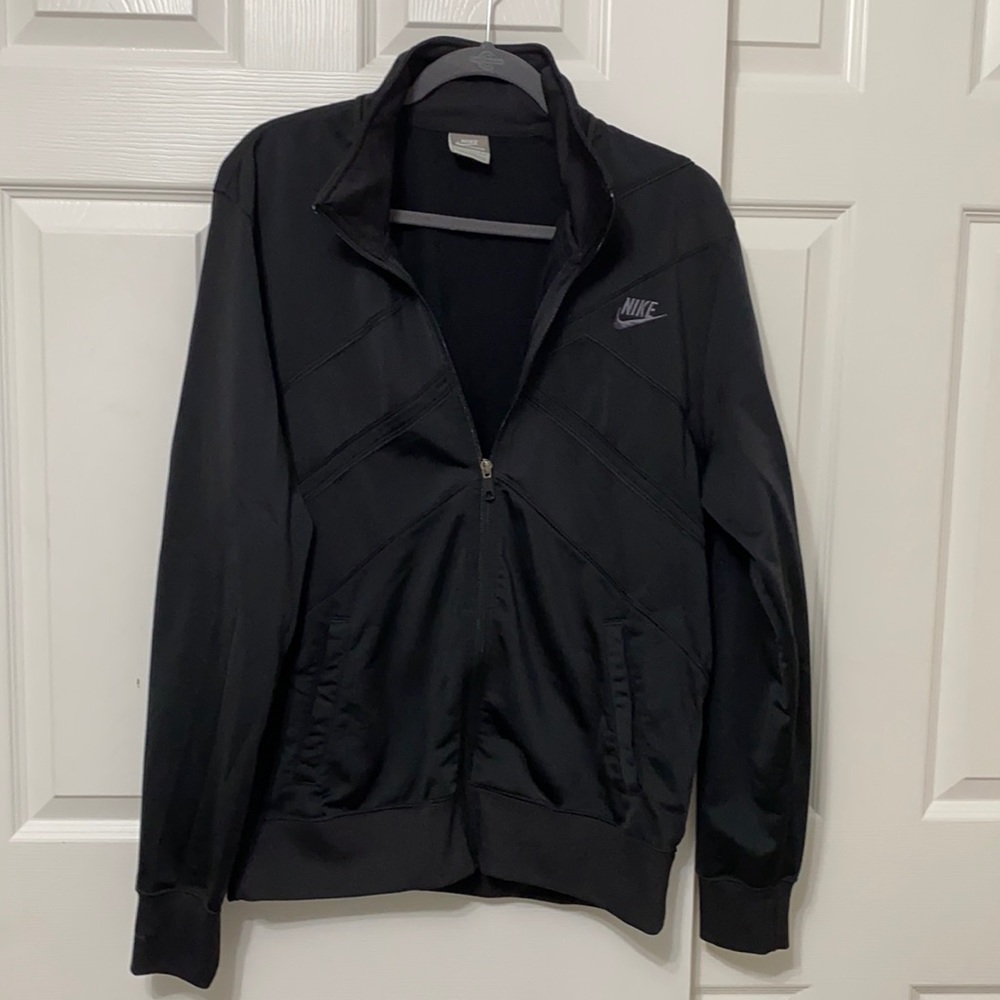 Nike zip front cardigan sweater black